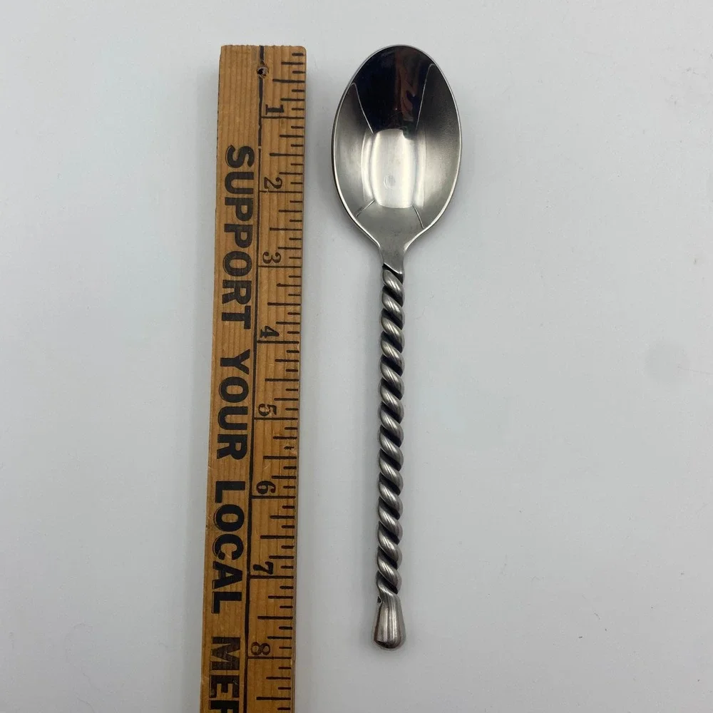 Gourmet Settings Silver Tear Tablespoons Set of 8 Twisted Rope 18/8 Stainless 8
